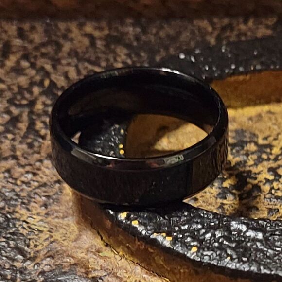 Women's Black Promise Ring Band - Black Promise Ring For Girls - Picture 4 of 9